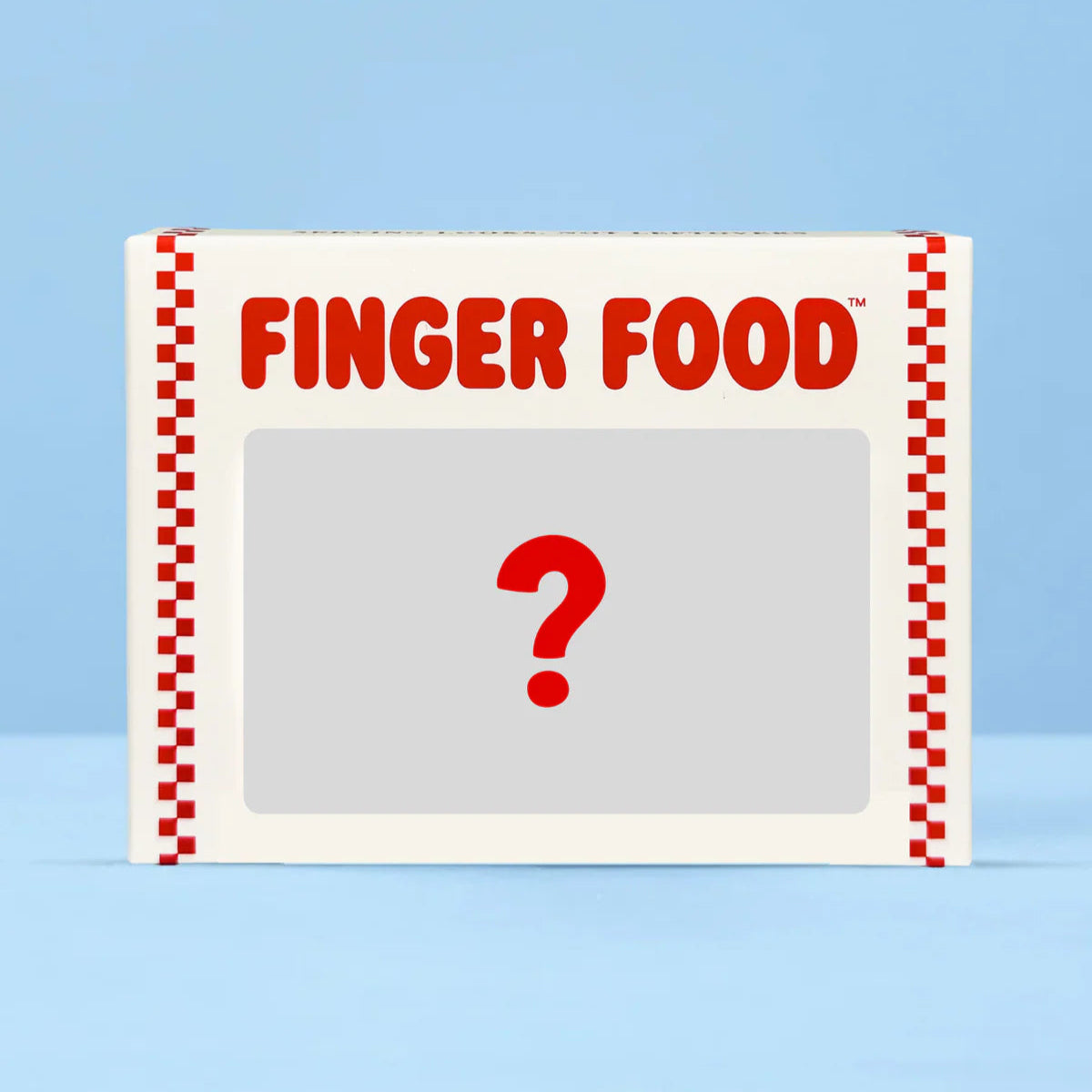 Card with 'Finger Food?' text on a blue background